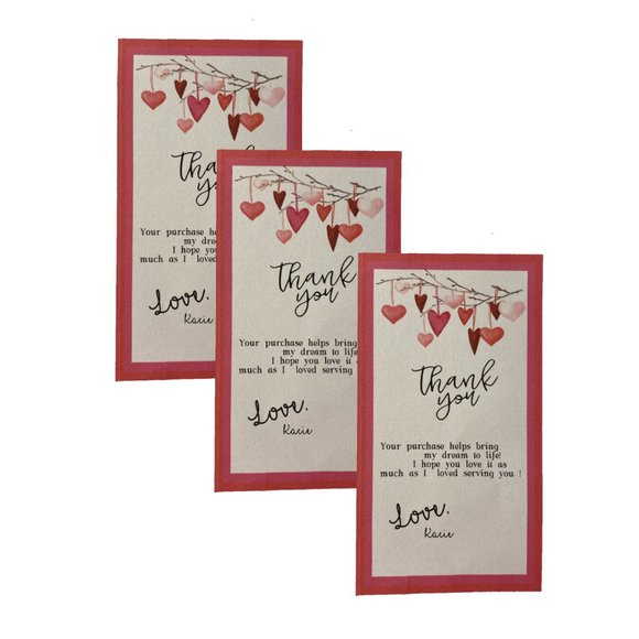 Hearts Business Thank You Note, Poshmark Thank You Cards - Picture 2 of 9